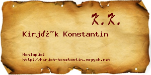 Kirják Konstantin névjegykártya